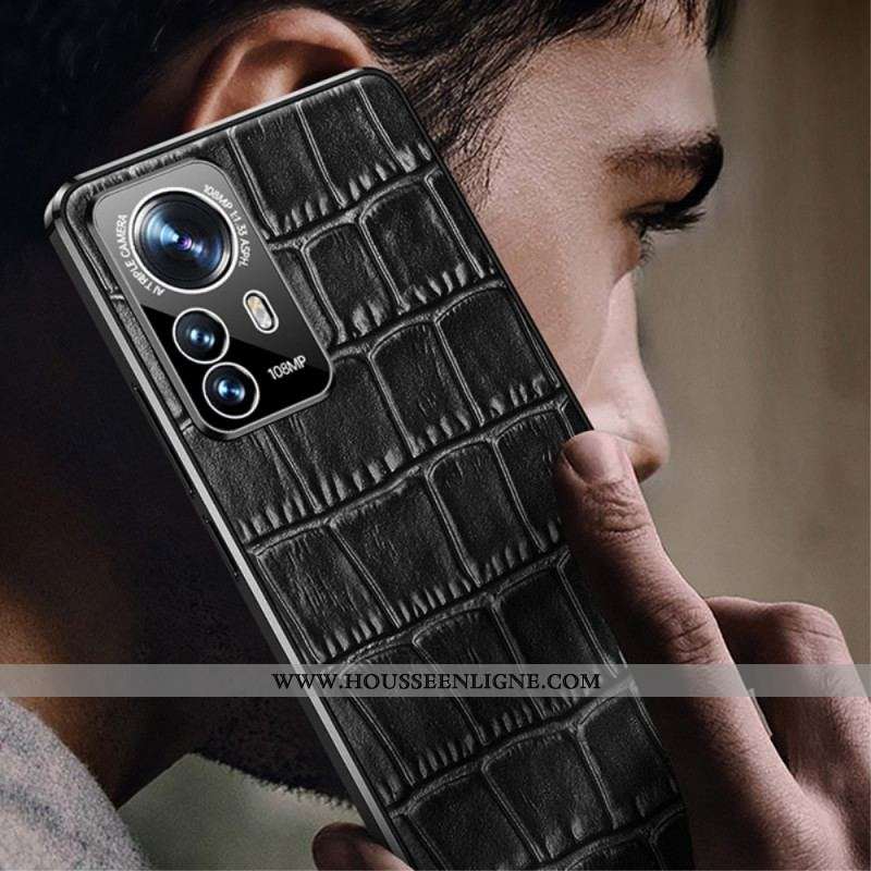 Coque Xiaomi 12 Pro Cuir Style Peau de Crocodile