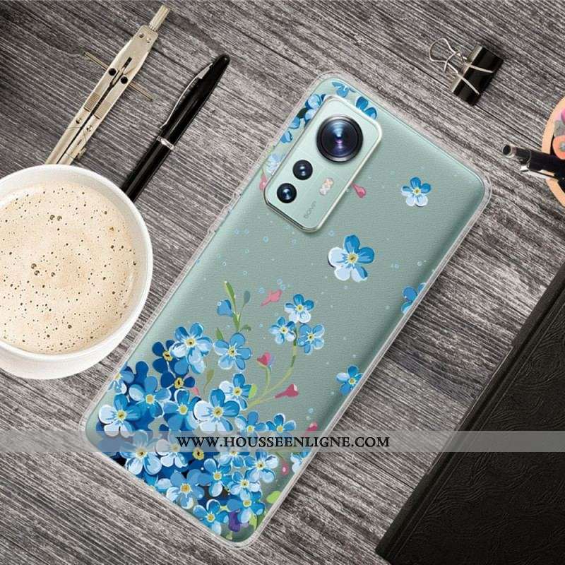 Coque Xiaomi 12 Pro Fleurs Bleus