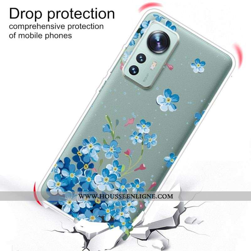 Coque Xiaomi 12 Pro Fleurs Bleus