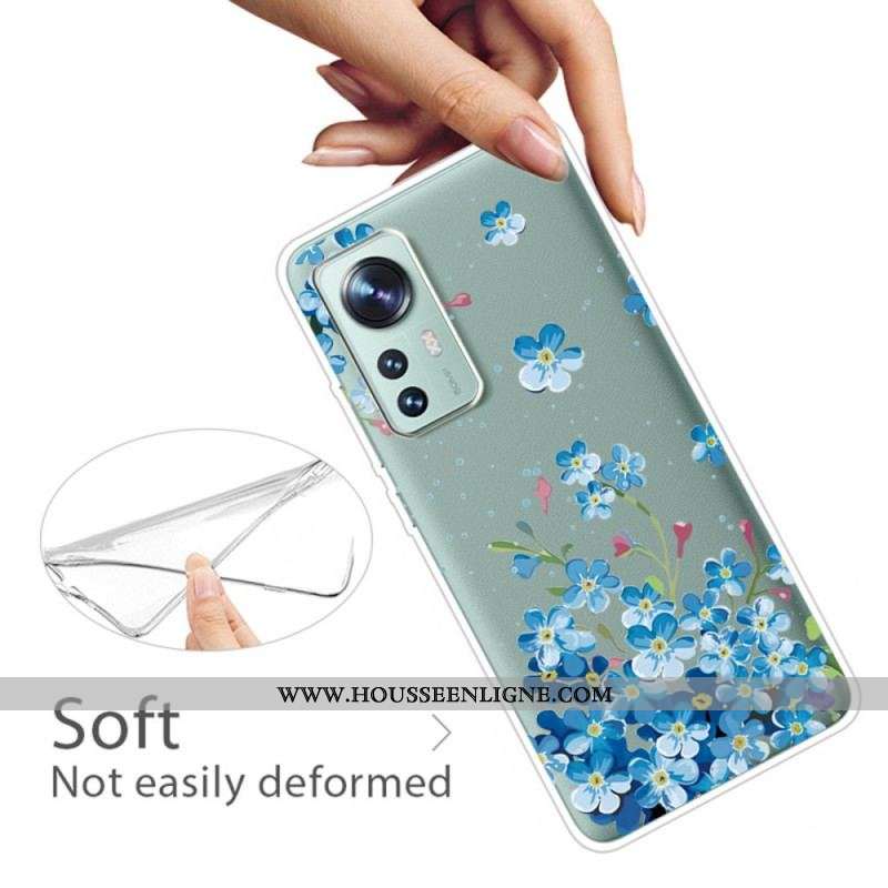 Coque Xiaomi 12 Pro Fleurs Bleus