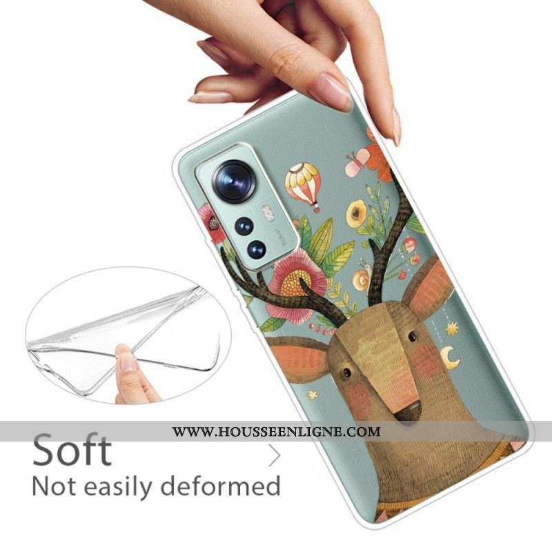 Coque Xiaomi 12 Pro Silicone Cerf Tribal