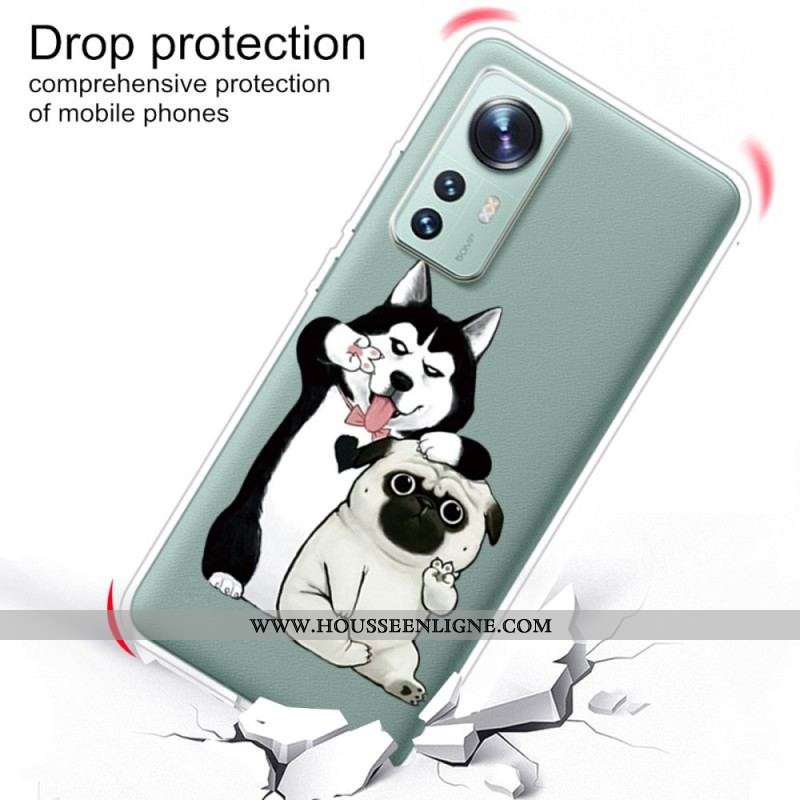 Coque Xiaomi 12 Pro Silicone Drôles de Chiens