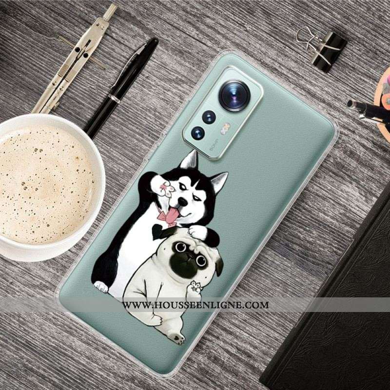 Coque Xiaomi 12 Pro Silicone Drôles de Chiens