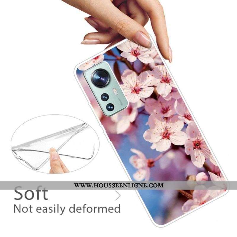 Coque Xiaomi 12 Pro Silicone Florale