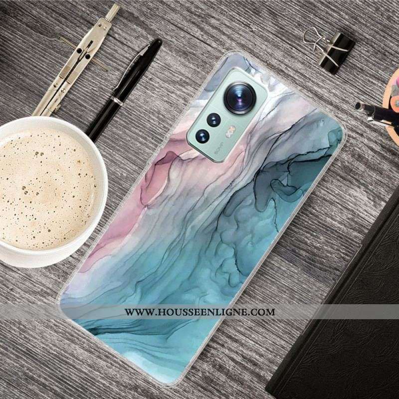 Coque Xiaomi 12 Pro Silicone Marbre Aquarelle