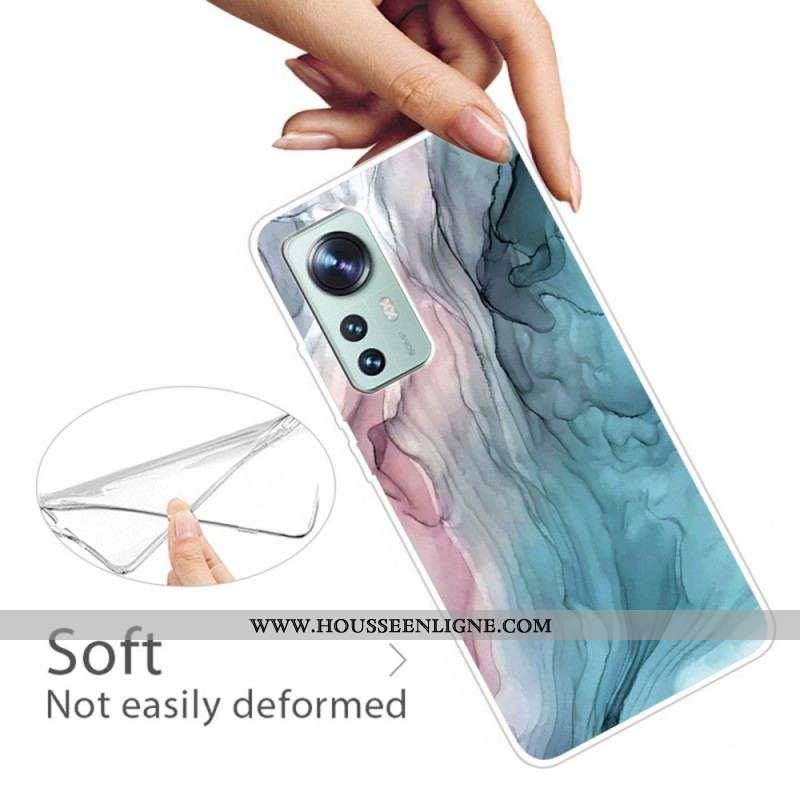 Coque Xiaomi 12 Pro Silicone Marbre Aquarelle