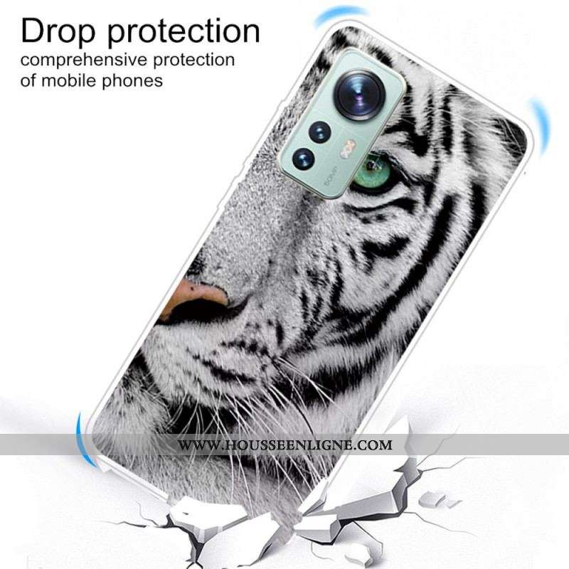 Coque Xiaomi 12 Pro Tigre Blanc