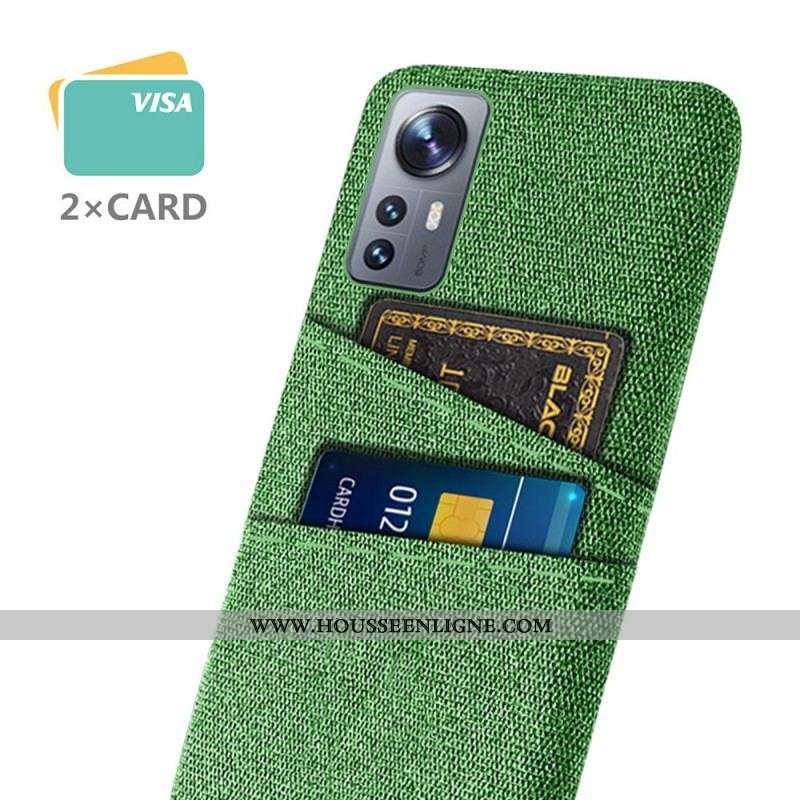 Coque Xiaomi 12 Pro Tissu avec Porte-Cartes