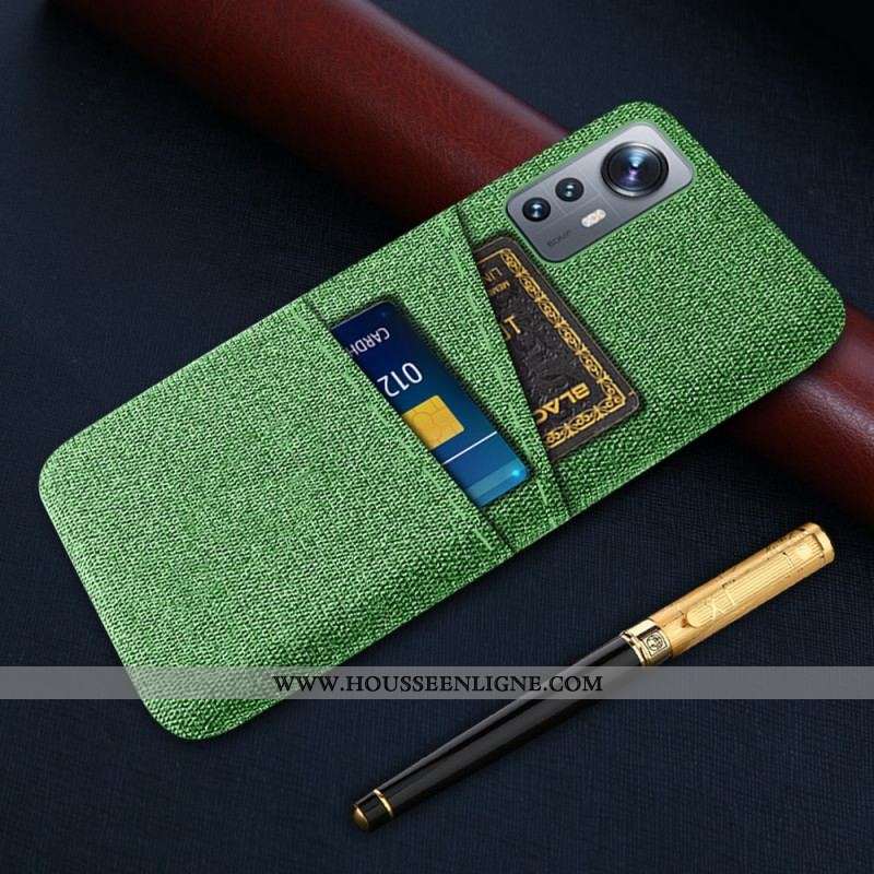 Coque Xiaomi 12 Pro Tissu avec Porte-Cartes