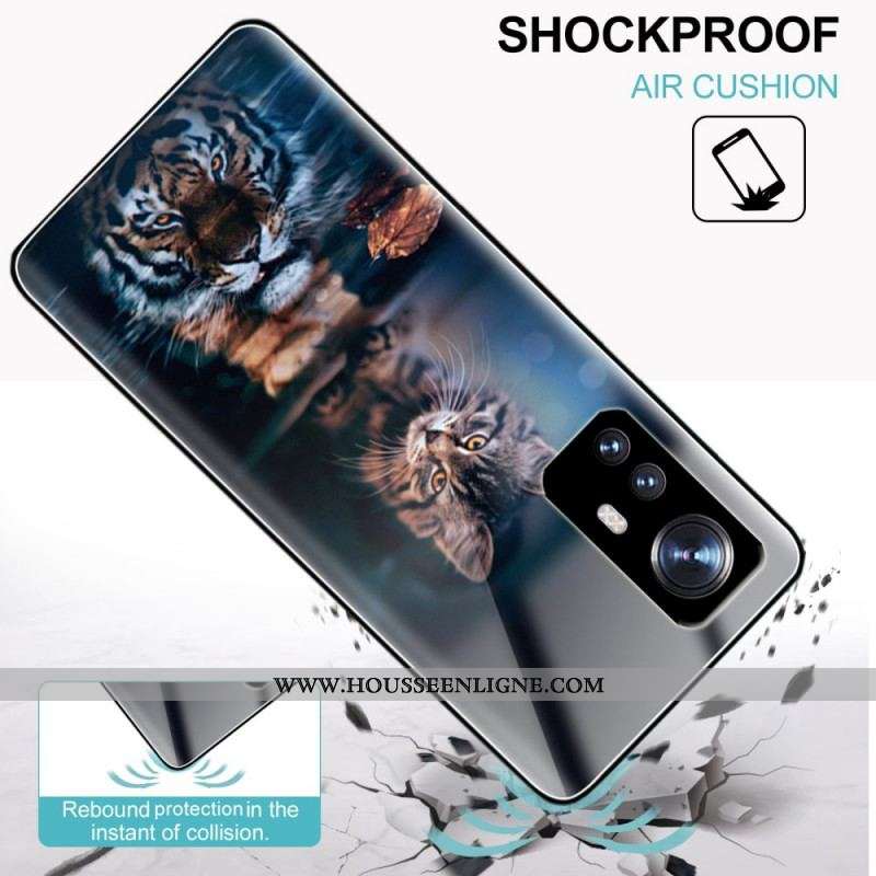 Coque Xiaomi 12 Pro Verre Trempé Chat aux Aguets