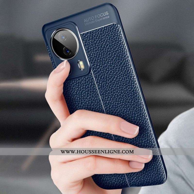 Coque Xiaomi 13 Lite Effet Cuir Litchi Double Line