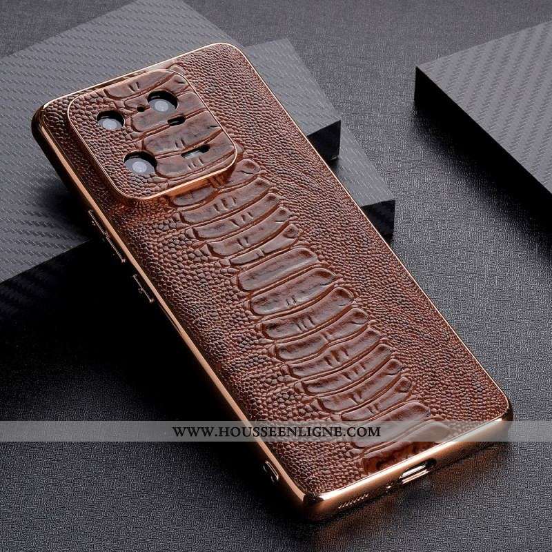 Coque Xiaomi 13 Pro Cuir Véritable Style Crocodile