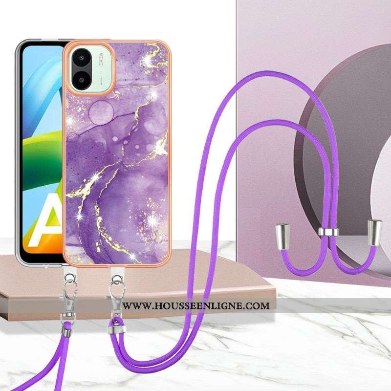 Coque Xiaomi Redmi A1 à Cordon Style Marbre