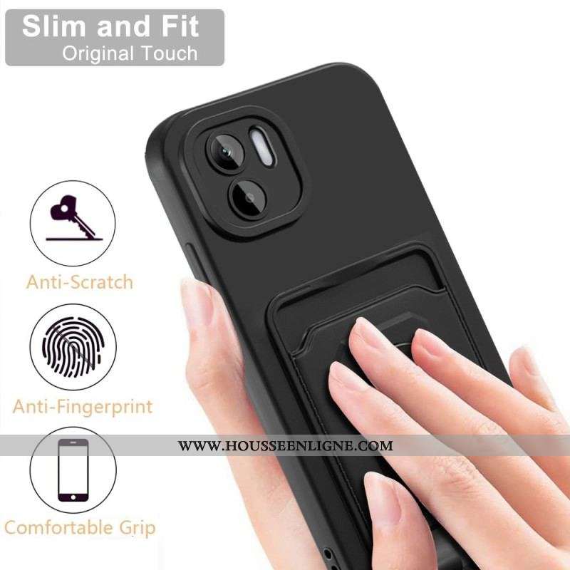 Coque Xiaomi Redmi A1 à Cordon avec Porte-Carte et Anneau-Support