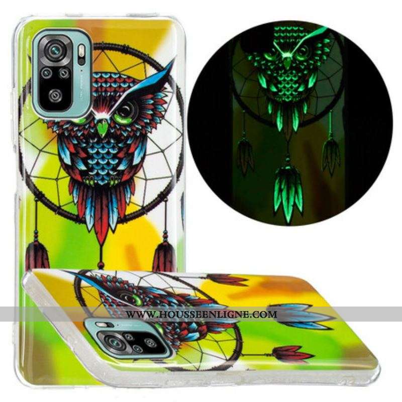 Coque Xiaomi Redmi Note 10/10S/Poco M5s Attrape Rêves Hibou Fluorescente