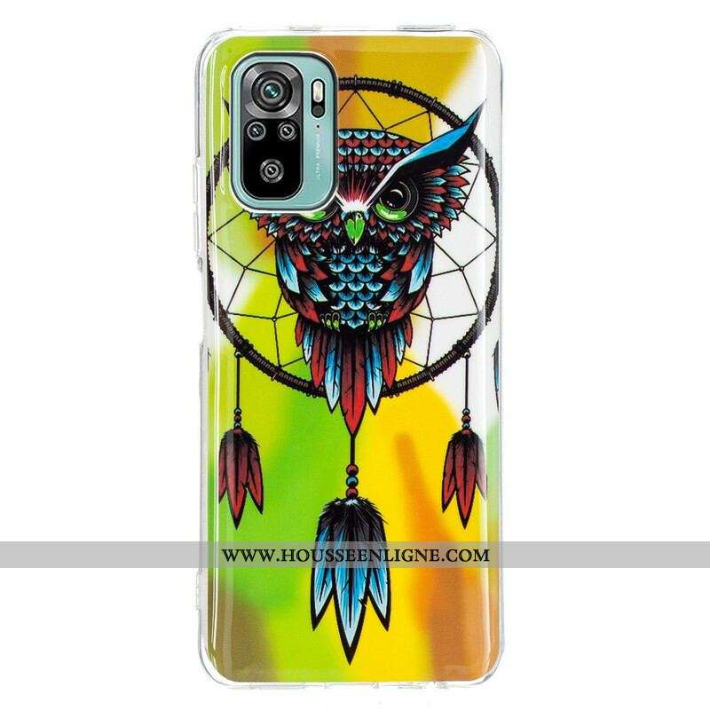 Coque Xiaomi Redmi Note 10/10S/Poco M5s Attrape Rêves Hibou Fluorescente