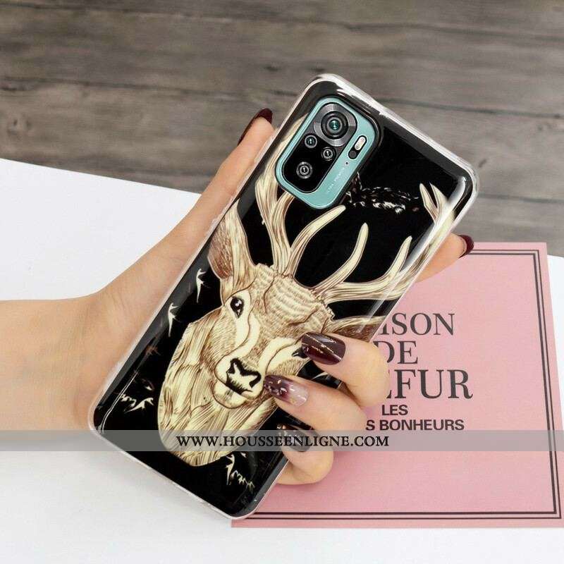 Coque Xiaomi Redmi Note 10/10S/Poco M5s Cerf Majestueux Fluorescente