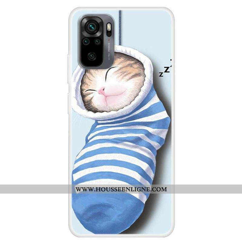 Coque Xiaomi Redmi Note 10/10S/Poco M5s Chaton Endormi