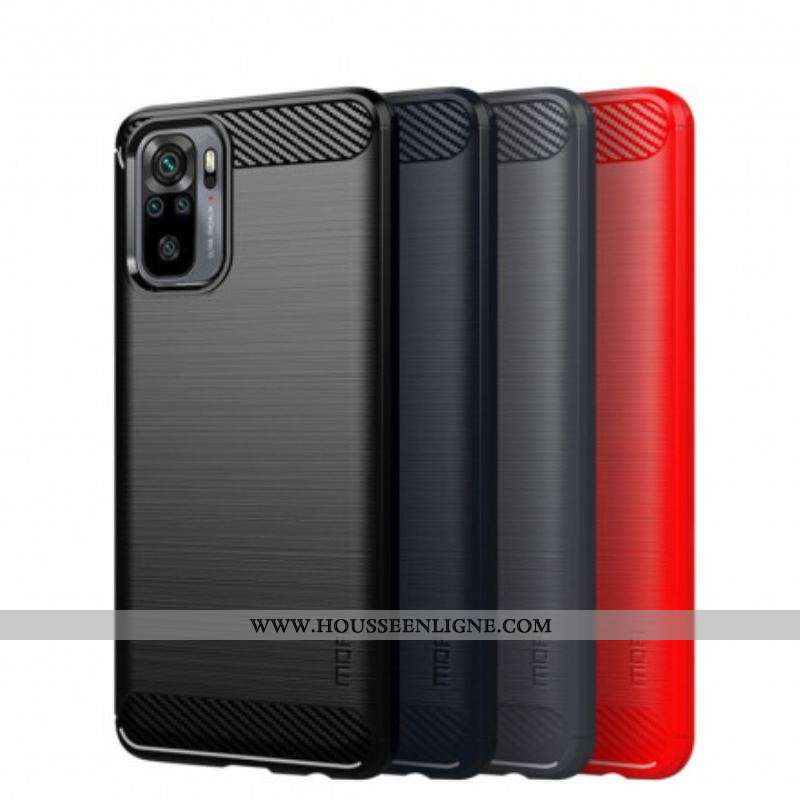 Coque Xiaomi Redmi Note 10/10S/Poco M5s Fibre Carbone Brossée Mofi