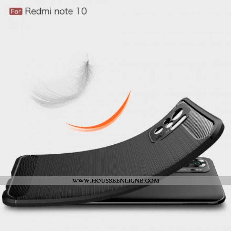 Coque Xiaomi Redmi Note 10/10S/Poco M5s Fibre Carbone Brossée