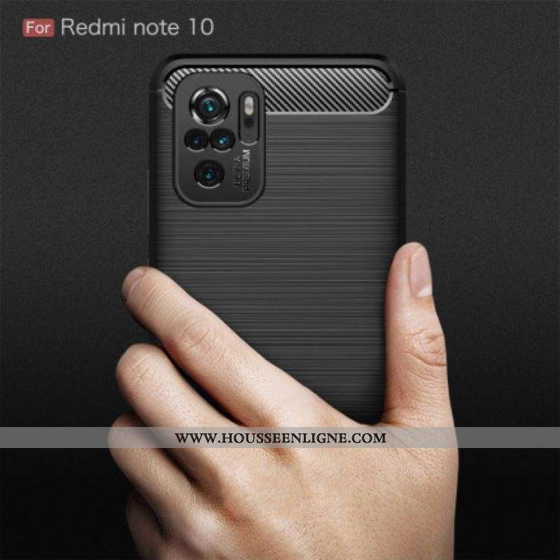 Coque Xiaomi Redmi Note 10/10S/Poco M5s Fibre Carbone Brossée