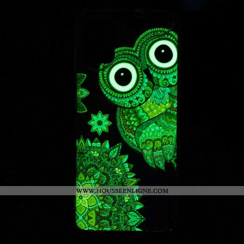 Coque Xiaomi Redmi Note 10/10S/Poco M5s Hibou Mandala Fluorescente