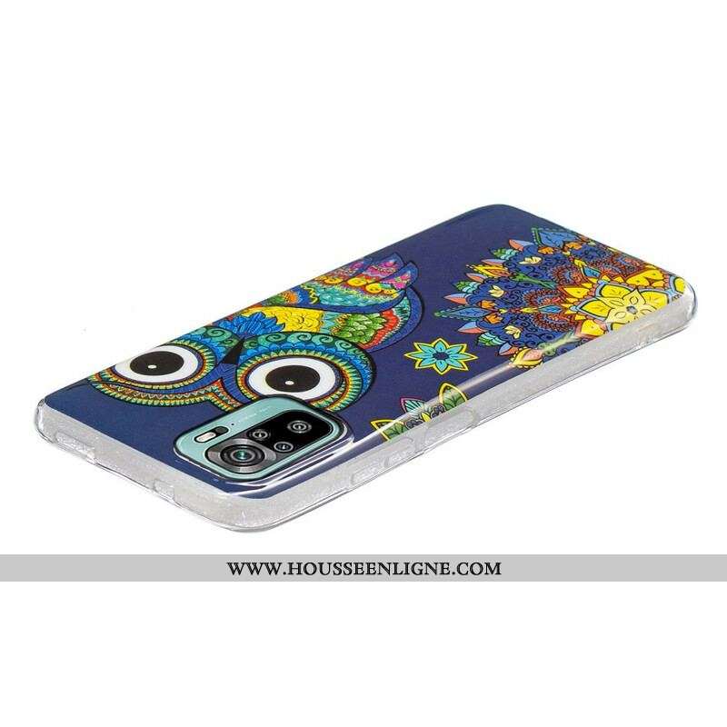 Coque Xiaomi Redmi Note 10/10S/Poco M5s Hibou Mandala Fluorescente