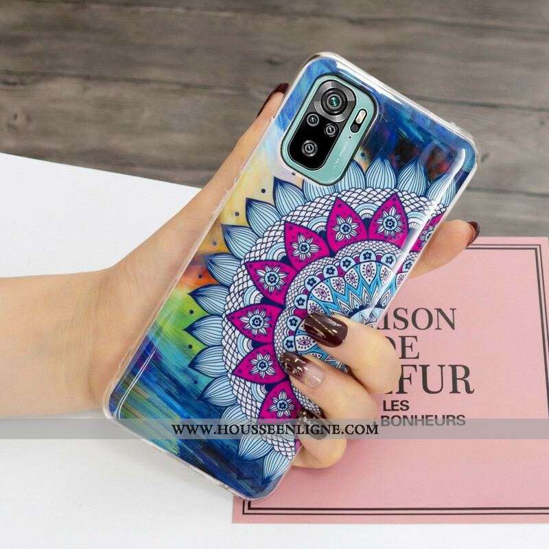 Coque Xiaomi Redmi Note 10/10S/Poco M5s Mandala Coloré Fluorescente