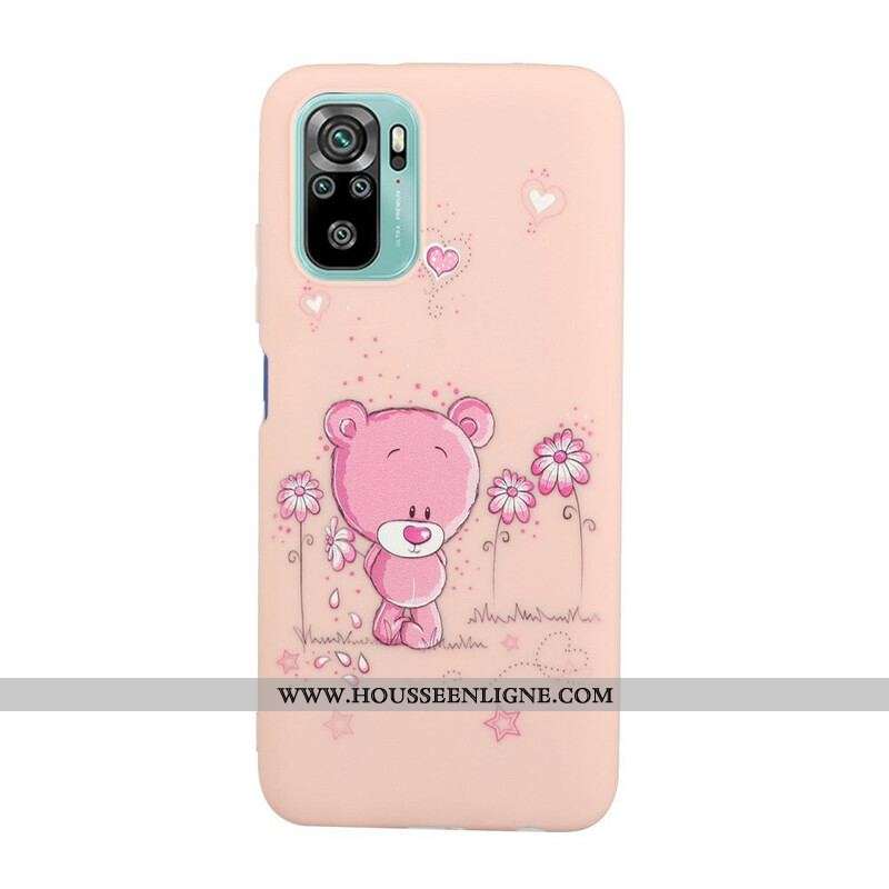 Coque Xiaomi Redmi Note 10/10S/Poco M5s Ourson avec Lanière