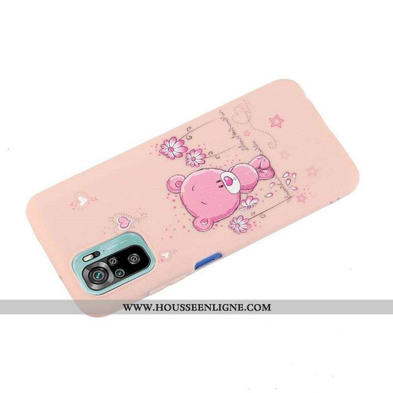 Coque Xiaomi Redmi Note 10/10S/Poco M5s Ourson avec Lanière