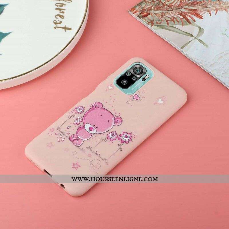 Coque Xiaomi Redmi Note 10/10S/Poco M5s Ourson avec Lanière