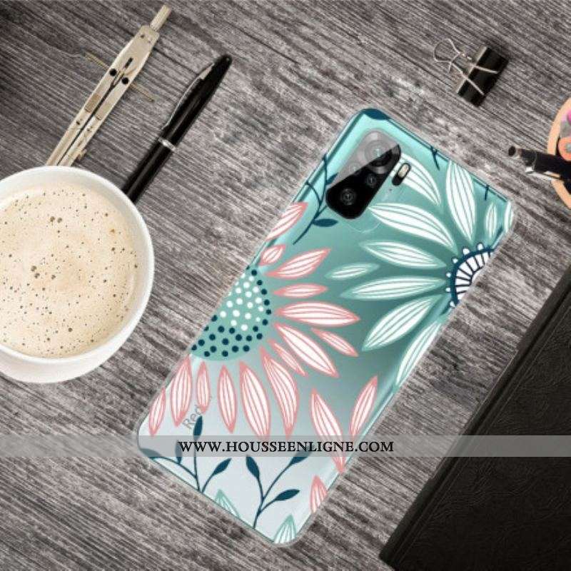 Coque Xiaomi Redmi Note 10/10S/Poco M5s Transparente Une Fleur