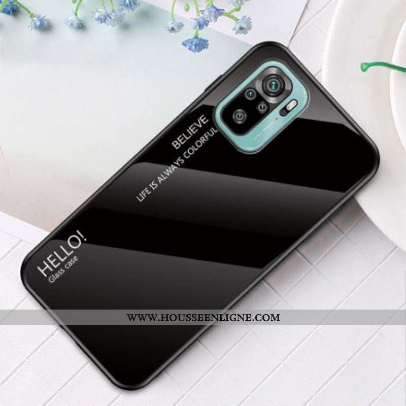 Coque Xiaomi Redmi Note 10/10S/Poco M5s Verre Trempé Hello