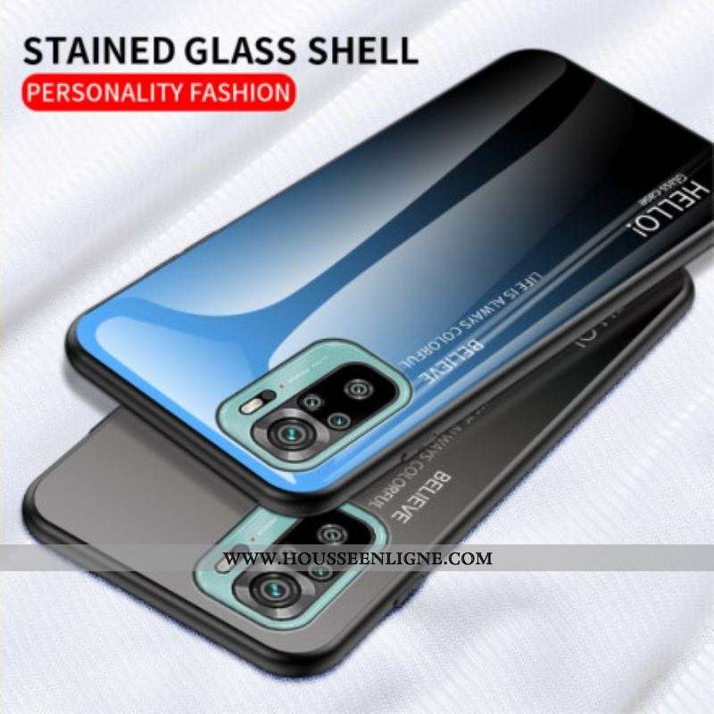 Coque Xiaomi Redmi Note 10/10S/Poco M5s Verre Trempé Hello