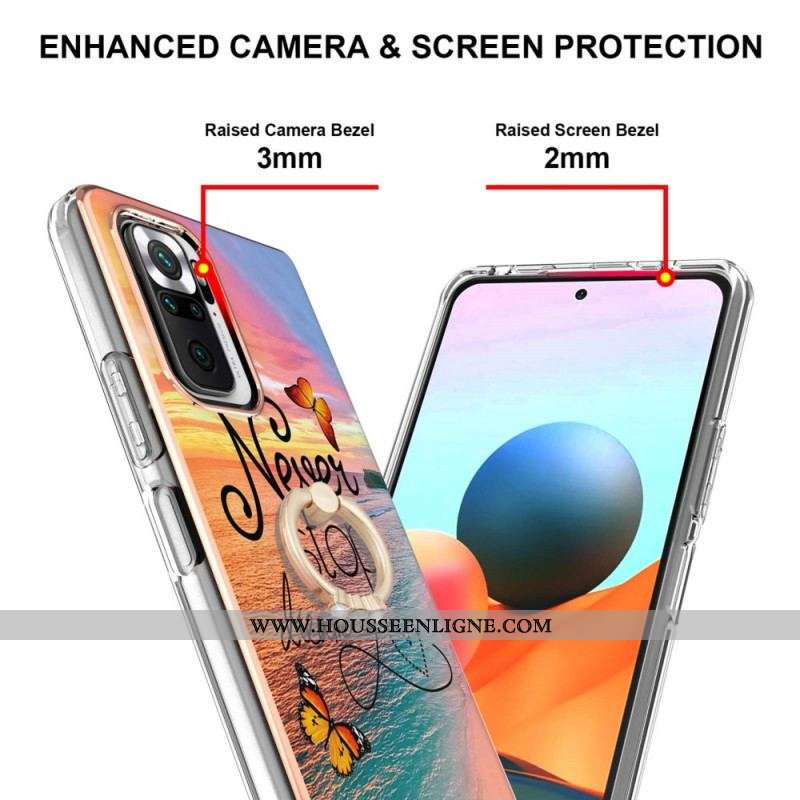 Coque Xiaomi Redmi Note 10 Pro Anneau-Support Never Stop Dreaming