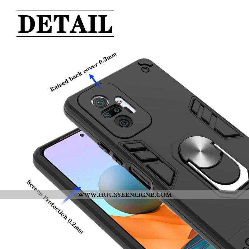 Coque Xiaomi Redmi Note 10 Pro Détachable Anneau-Support Métallisée