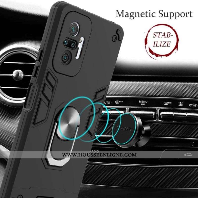 Coque Xiaomi Redmi Note 10 Pro Détachable Anneau-Support Métallisée