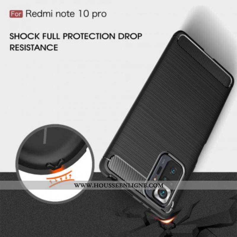 Coque Xiaomi Redmi Note 10 Pro Fibre Carbone Brossée