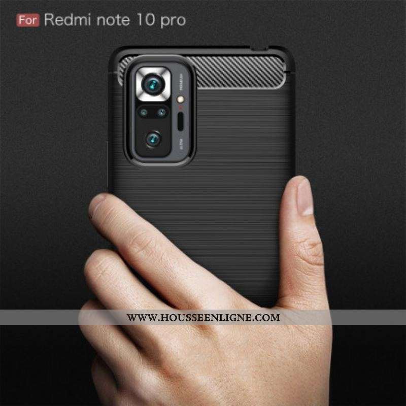 Coque Xiaomi Redmi Note 10 Pro Fibre Carbone Brossée