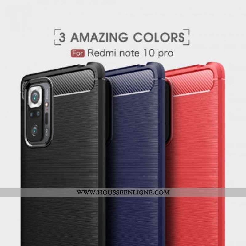 Coque Xiaomi Redmi Note 10 Pro Fibre Carbone Brossée