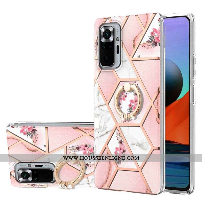 Coque Xiaomi Redmi Note 10 Pro Fleurs Anneau-Support