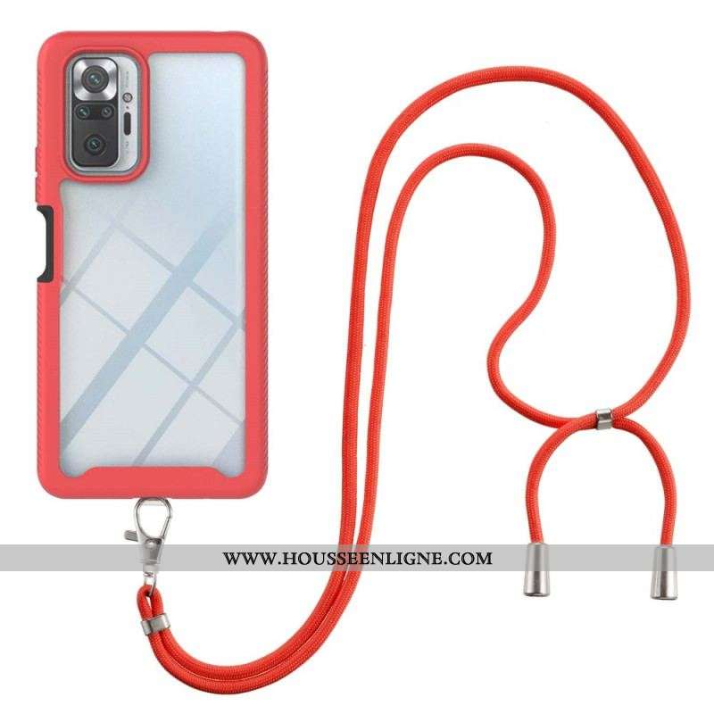 Coque Xiaomi Redmi Note 10 Pro Hybride avec Cordon et Contour Coloré