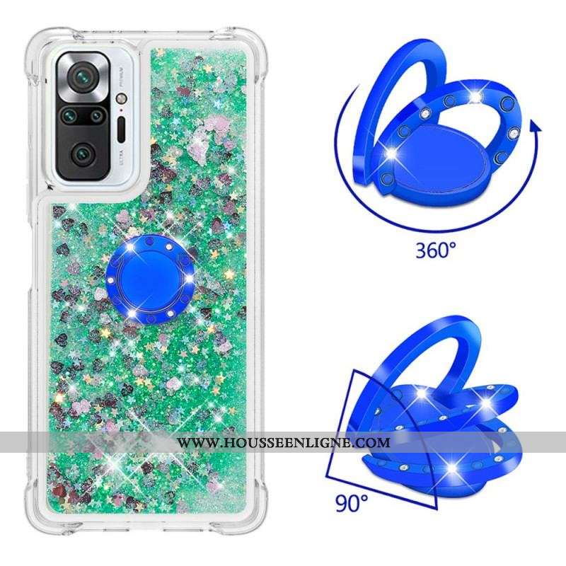 Coque Xiaomi Redmi Note 10 Pro Paillettes avec Anneau-Support