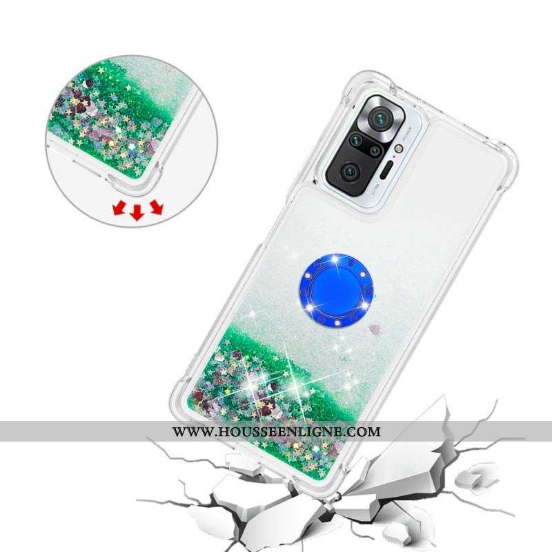 Coque Xiaomi Redmi Note 10 Pro Paillettes avec Anneau-Support