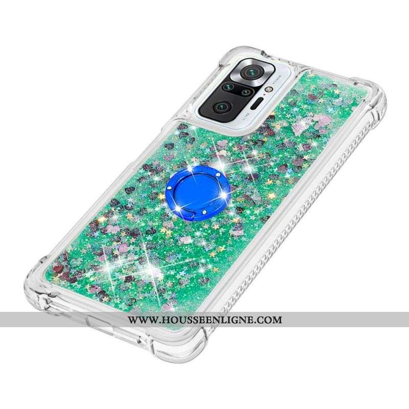 Coque Xiaomi Redmi Note 10 Pro Paillettes avec Anneau-Support