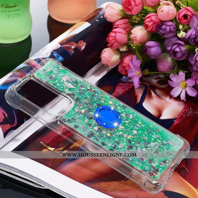 Coque Xiaomi Redmi Note 10 Pro Paillettes avec Anneau-Support