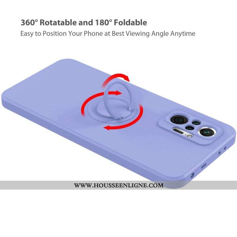 Coque Xiaomi Redmi Note 10 Pro Silicone Liquide Anneau et Lanière