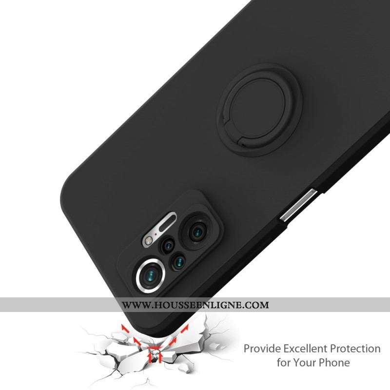 Coque Xiaomi Redmi Note 10 Pro Silicone Liquide Anneau et Lanière