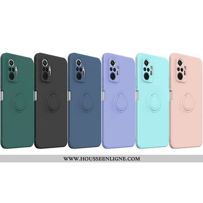 Coque Xiaomi Redmi Note 10 Pro Silicone Liquide Anneau et Lanière