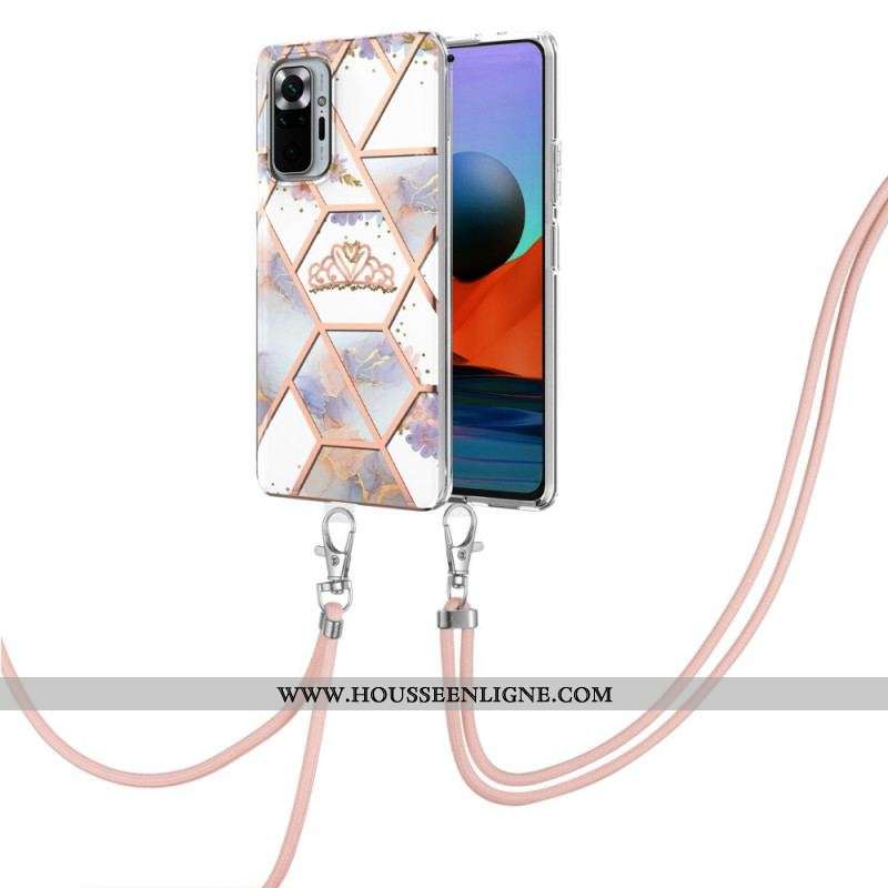 Coque Xiaomi Redmi Note 10 Pro à Cordon Marbre Floral